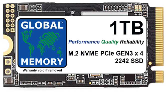 1TB M.2 2242 PCIe Gen3 x4 NVMe SSD FOR LAPTOPS / DESKTOP PCs / SERVERS / WORKSTATIONS